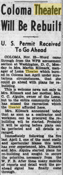 Loma Theatre - 23 Nov 1943 Article On Remodel (newer photo)